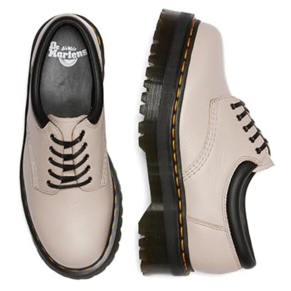 Dr. Martens Shoes - NEW Dr. Martens 8053 Quad Smooth Platform Derby Taupe Neutral Y2K Utility Sz 12